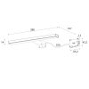 Sapho ESTHER 2 LED svítidlo, 6 W, 280x14x107 mm, IP44, černá E27679CI