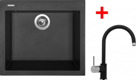 Granitový dřez Sinks CUBE 560 Pureblack + Vitalia GR G9526