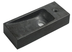 Sapho BLOK kamenné umývátko 38x14cm, baterie vpravo, antracit 2401-31