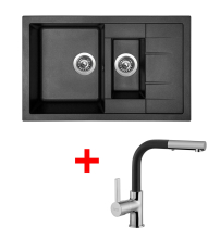 Granitový dřez Sinks CRYSTAL 780.1 Metalblack+ENIGMA S GR CR780174ENSGR74
