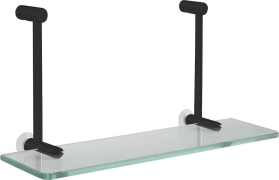 Sapho Závěsná skleněná polička na sprchovou zástěnu 400x180x125mm, černá mat 1301-15B