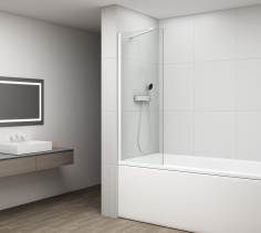 Polysan FISA vanová zástěna 800x1500mm, bílá mat, čiré sklo FS1082-W