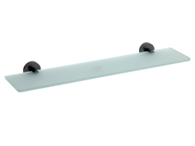 Sapho X-ROUND BLACK skleněná polička, 600mm, černá mat XR609B