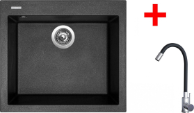 Granitový dřez Sinks CUBE 560 Metalblack + Elasta nerez/černá G22774