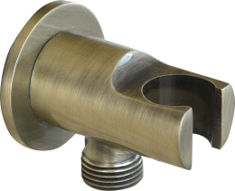 Sapho Držák sprchy kulatý, pevný, s vyústěním, bronz 981M6