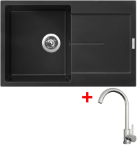 Granitový dřez Sinks ULTIMA 790 Pureblack + ARCO celonerezová G25226