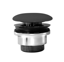 GSI GSI umyvadlová výpust 5/4“, neuzavíratelná, keramická zátka, 5-65mm, černá mat PVC26