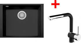 Granitový dřez Sinks CUBE 490U Nanoblack + MIX 3 P Nanoblack G261N6