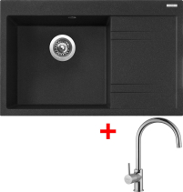Granitový dřez Sinks RIM 780 L Granblack + Vitalia G5030