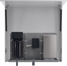NOFER VELOX zrcadlová skříňka 900 mm se senzorovým dávkovačem mýdla, vodovodní baterií a osoušečem rukou MUM000115