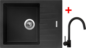 Granitový dřez Sinks PERFECTO 650 Metalblack + Vitalia černá matná G10774