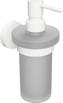 Sapho X-ROUND WHITE dávkovač mýdla 230ml, mléčné sklo, bílá mat XR101W
