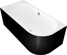 Polysan ASTRA L MONOLITH asymetrická vana 160x75x60cm, bílá/černá 33611MB