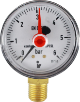 Klum Tlakoměr 50 mm, 0 - 6bar, spodní vývod 1/4" PR3011