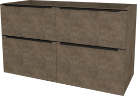 Mereo Mailo, koupelnová skříňka 121 cm, černé madlo, Multidecor, Beton Chicago tm šedý CN593SBBCS2