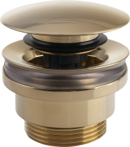 Silfra Umyvadlová výpust 5/4“, tichý click-clack, velká zátka, 5-55mm, zlato UD425S56P