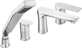 Novaservis Vanová stojánková baterie 4-otvorová ALGEO SQUARE chrom 82045,0