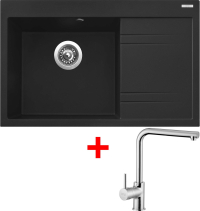 Granitový dřez Sinks RIM 780 L Metalblack + Elka G5474