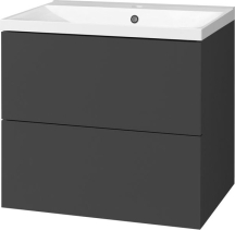 Mereo Aira, koupelnová skříňka s umyvadlem z litého mramoru 61 cm, antracit CN750M