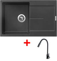 Granitový dřez Sinks ULTIMA 790 Metalblack + ELASTA S černá matná G25474
