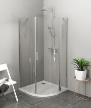 Polysan ZOOM čtvrtkruhová sprchová zástěna 900x900mm, čiré sklo, pravá ZL2615R