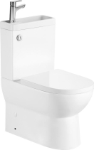 Aqualine JALTA HYGIE WC kombi s umývátkem, Rimless, spodní/zadní odpad, bílá PB103H