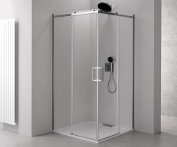 Polysan THRON ROUND čtvercový sprchový kout 800x800mm, kulaté pojezdy, rohový vstup TL2880-5005