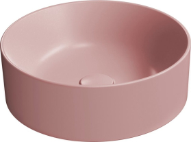 GSI KUBE X keramické umyvadlo na desku, průměr 40cm, blush mat 942624