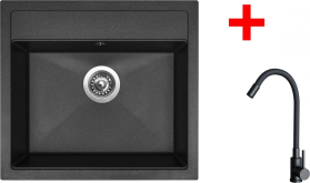 Granitový dřez Sinks SOLO 560 Granblack + ELASTA černá matná G23730