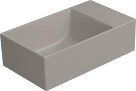 GSI KUBE X keramické umývátko 40x23cm, bez otvoru, pravé/levé, tortora mat 9484005