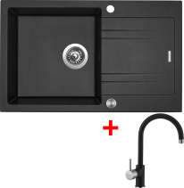 Granitový dřez Sinks LINEA 780 XC Metalblack + Vitalia GR G4474XC