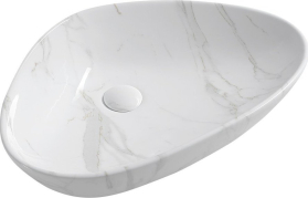 Sapho DALMA keramické umyvadlo na desku, 58, 5x39 cm, carrara MM217