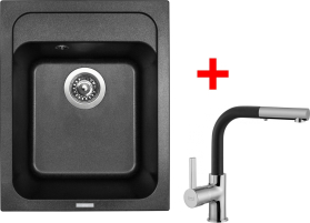 Granitový dřez Sinks CLASSIC 400 Metalblack+ENIGMA S GR CL40074ENSGR74