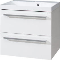 Mereo Bino, koupelnová skříňka s umyvadlem z litého mramoru 61 cm, bílá CN660M