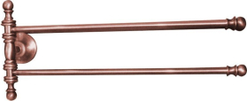 Sapho PERLA dvojitý držák ručníků otočný 390mm, růžové zlato PE0177