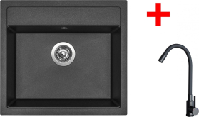 Granitový dřez Sinks SOLO 560 Metalblack + ELASTA černá matná G23774