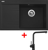 Granitový dřez Sinks RIM 780 P Metalblack + Elka černá matná G6374