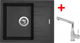 Granitový dřez Sinks LINEA 600 N Metalblack+MIX 350P LI60074NMI350P