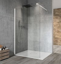 Gelco VARIO WHITE jednodílná zástěna k instalaci ke stěně, čiré sklo, 800 mm GX1280GX1015