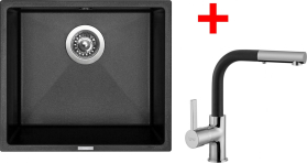 Granitový dřez Sinks FRAME 457 Metalblack+ENIGMA S GR FR45774ENSGR74