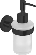 Aqualine SAMBA dávkovač mýdla 150ml, mléčné sklo, černá mat SB219