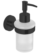 Aqualine SAMBA dávkovač mýdla 150ml, mléčné sklo, černá mat SB219