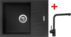 Granitový dřez Sinks PERFECTO 650 Metalblack + Elka černá matná G11174