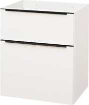 Mereo Mailo, koupelnová skříňka 61 cm, bílá, mat, černé madlo CN540SB