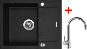 Granitový dřez Sinks LINEA 600 XC Granblack + Vitalia G1430XC