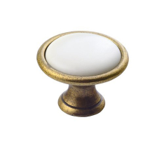 Sapho CROSS kovová úchytka, průměr 30mm, bronz/bílá 12937