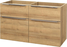 Mereo Mailo, koupelnová skříňka 121 cm, dub Riviera, chrom madlo CN523S