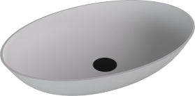 Polysan BANERA OVAL umyvadlo na desku, litý mramor, 60x40cm, bílá mat 14397MAT