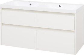 Mereo Opto, koupelnová skříňka s umyvadlem z litého mramoru 121 cm, bílá CN913M