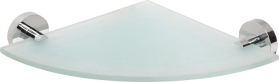 Sapho X-ROUND E skleněná polička rohová 235x255mm, chrom XR603